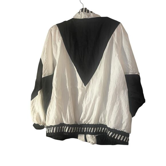 Rivers Edge Vintage 80s 90s Windbreaker Abstract Geometric Black & White 2X - Picture 5 of 8